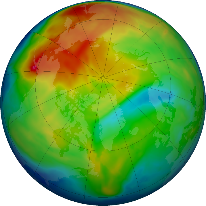 Arctic ozone map for 28 December 2018